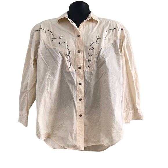 Vintage Women’s Western Wear Snap Front Top Size 10 Modern XL - Picture 1 of 4